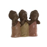 Decoratieve figuren Home ESPRIT Oranje Koraal Limoen Hars Boeddha Orientaals 15,5 x 6 x 13 cm - thumbnail