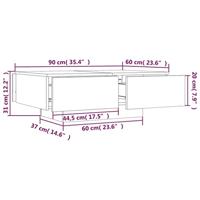 Salontafel 90x60x31 cm bewerkt hout gerookt eikenkleurig - thumbnail