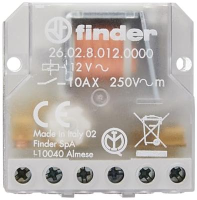 Finder 26.02.8.012.0000 Stroomstootschakelaar Inbouw 2x NO 12 V/AC 10 A 2500 VA 1 stuk(s)