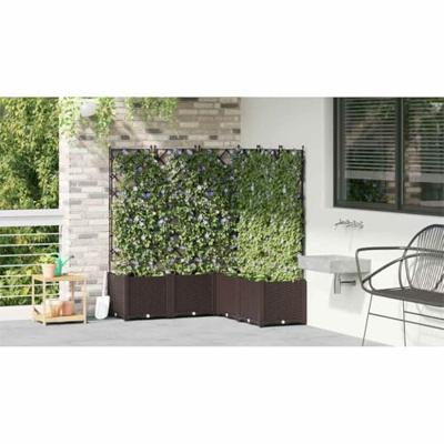 VidaXL Tuin bloempot 5 pcs bruin 120 x 120 x 143 cm staal