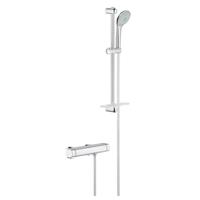 GROHE Grohtherm 2000 Doucheset - thermostatische douchekraan - met glijstangset - 60cm - ronde handdouche - 3 straalsoorten - gladde doucheslang - met zeepschaal - chroom 34195001 - thumbnail
