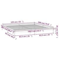 Bedframe LED massief hout wit 135x190 cm - thumbnail