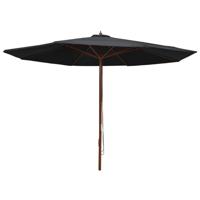Parasol met houten paal 350 cm zwart - thumbnail