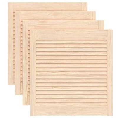 Kastdeuren met lamellen 4 st 61,5x59,4 cm massief grenenhout