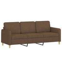 3-delige Loungeset met kussens stof bruin - thumbnail
