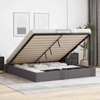 Bedframe zonder matras 160x200 cm kunstleer grijs - thumbnail