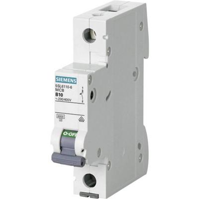 Zekeringautomaat 1-polig 10 A 230 V, 400 V Siemens 5SL61106 Zekeringautomaat 1-polig 10 A 230 V, 400 V Siemens 5SL61106