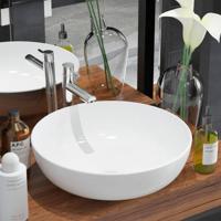 VidaXL Wastafel rond wit 41,5x13,5 cm keramiek - thumbnail
