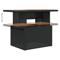 10-delige Loungeset met kussens poly rattan zwart - thumbnail