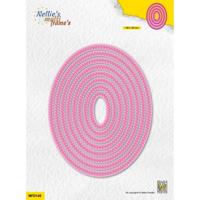 Nellie's Choice • multi frame dies ovaal dubbele stippellijn 8st. - thumbnail