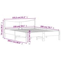 Bedframe zonder matras massief grenenhout 150x200 cm - thumbnail