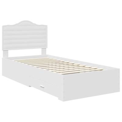 Bedframe met hoofdeinde met lade Wit 90 x 200 cm Bewerkt hout