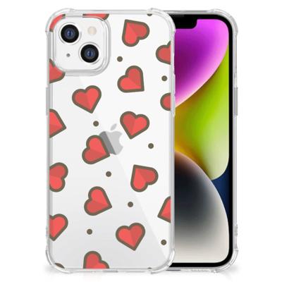 iPhone 14 Doorzichtige Silicone Hoesje Hearts