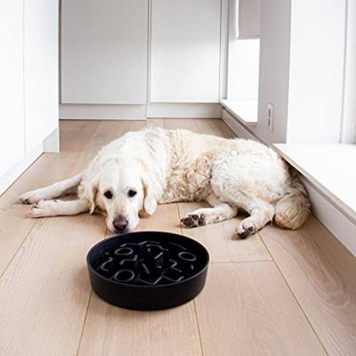 District 70 Bamboo slowfeeder donkergrijs voor de hond 28 cm