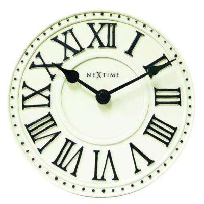 NeXtime klok 5187wi London Table, Ø16 cm, Wall, White/ Black+B32