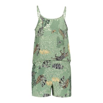 Geisha Meisjes jumpsuit - Groen luipaard Geisha Meisjes jumpsuit - Groen luipaard