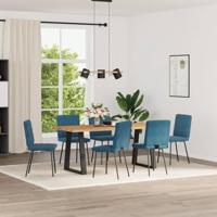 Eetkamerstoelen 6 st fluweel blauw - thumbnail
