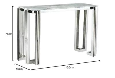 Wandtafel DKD Home Decor Kristal Zilverkleurig Staal Wit 120 x 45 x 78 cm