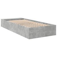 Bedframe bewerkt hout betongrijs 75x190 cm - thumbnail