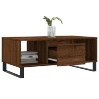 Salontafel 90x50x36,5 cm bewerkt hout bruin eikenkleur - thumbnail