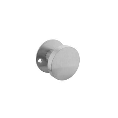Knop plat vast op platte rozet ø50x2mm incl. M4 bevestiging en stift, rvs