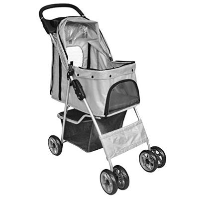 VidaXL Huisdierenwagen voor honden/katten opvouwbaar grijs