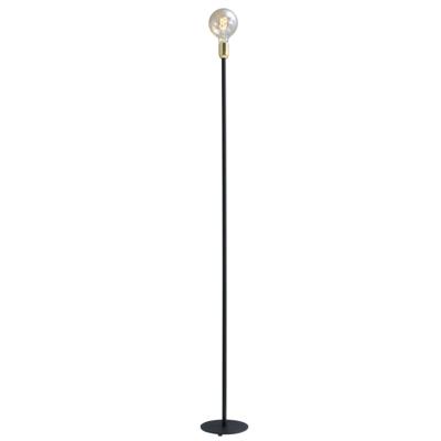 Masterlight Zwarte vloerlampTube 155cm met gouden fitting - 1461-05-02-155