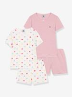 set van 2 korte pyjama's voor kinderen PETIT BATEAU wit - thumbnail