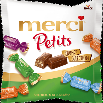 Merci Chocolade Petits Crunch Zak 125g bij Jumbo Merci Chocolade Petits Crunch Zak 125g bij Jumbo