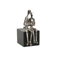 Decoratieve figuren Home ESPRIT Zwart Zilverkleurig Koppel 9 x 13 x 20 cm - thumbnail