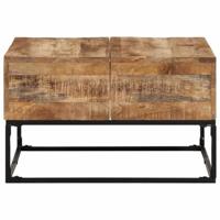 Salontafel 68x68x41 cm ruw mangohout - thumbnail