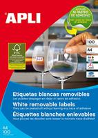 Apli afneembare witte etiketten ft 64,6 x 33,8 mm (b x h), 2.400 stuks, 24 per blad (3056) - thumbnail