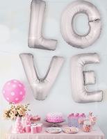 Folieballon Zilver Letter &apos;W&apos; groot - thumbnail