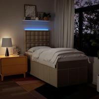 Boxspring met matras stof crèmekleurig 90x200 cm - thumbnail