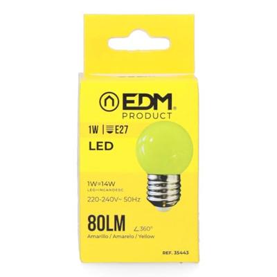 Enzo EDM LED kogellamp EDM E27 1,5W geel LED8118 Enzo EDM LED kogellamp EDM E27 1,5W geel LED8118