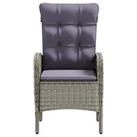 5-delige Tuinset met kussens grijs en zwart - thumbnail