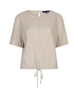 Red Button Skyler Linen/visc Pinstripe Srb4863 T-shirt Korte Mouw Pebble - thumbnail
