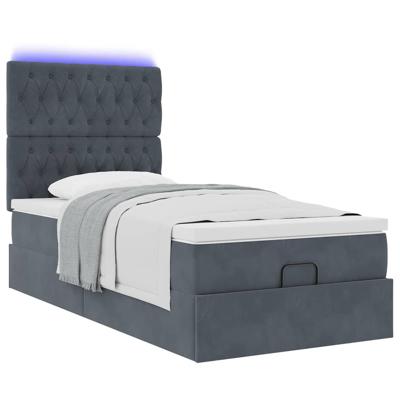 Ottoman bed met matrassen en LED's 140x200cm fluweel