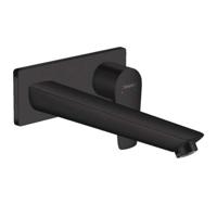 Wastafelmengkraan Talis E HansGrohe Afdekset Uitloop 22.5 cm en Afvoerplug Mat Zwart - thumbnail