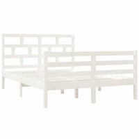 Bedframe massief grenenhout wit 140x190 cm - thumbnail