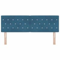 LED Hoofdbord met LED -striplichten Donkerblauw 144 cm Fluweel - thumbnail