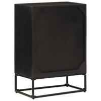 Dressoir 55x30x76 cm massief mangohout en ijzer zwart - thumbnail