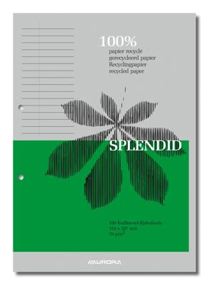 Aurora cursusblok A4 70G, gelijnd, met marge, 100 vel