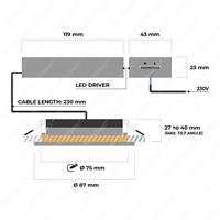 Set van 6 Rome LED inbouwspots - Kantelbaar - IP44 waterdicht - 6 Watt 500 lumen - 2700K warm wit - Lage inbouwdiepte 27mm - Dimbaar - Rond - RVS - Voor binnen en buiten - thumbnail