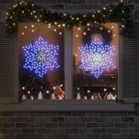 Kerstsneeuwvlok met 156 LED Blauw 55,5 x 55,5 x 0,75 cm PVC - thumbnail