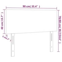Hoofdbord LED 90x5x78/88 cm fluweel lichtgrijs - thumbnail