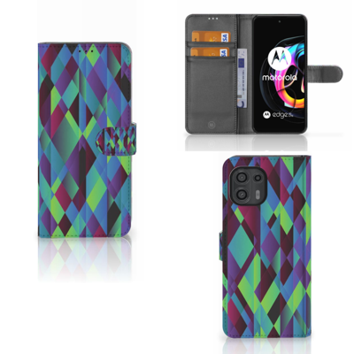 Motorola Edge 20 Lite | Book Case | Abstract Green Blue