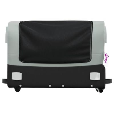 VidaXL Fietstrailer 45 kg ijzer zwart en grijs