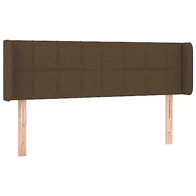 Hoofdbord met randen 147x16x78/88 cm stof donkerbruin