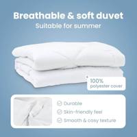 VidaXL Zomer dekbed wit 200 x 200 x 3 cm polyester - thumbnail